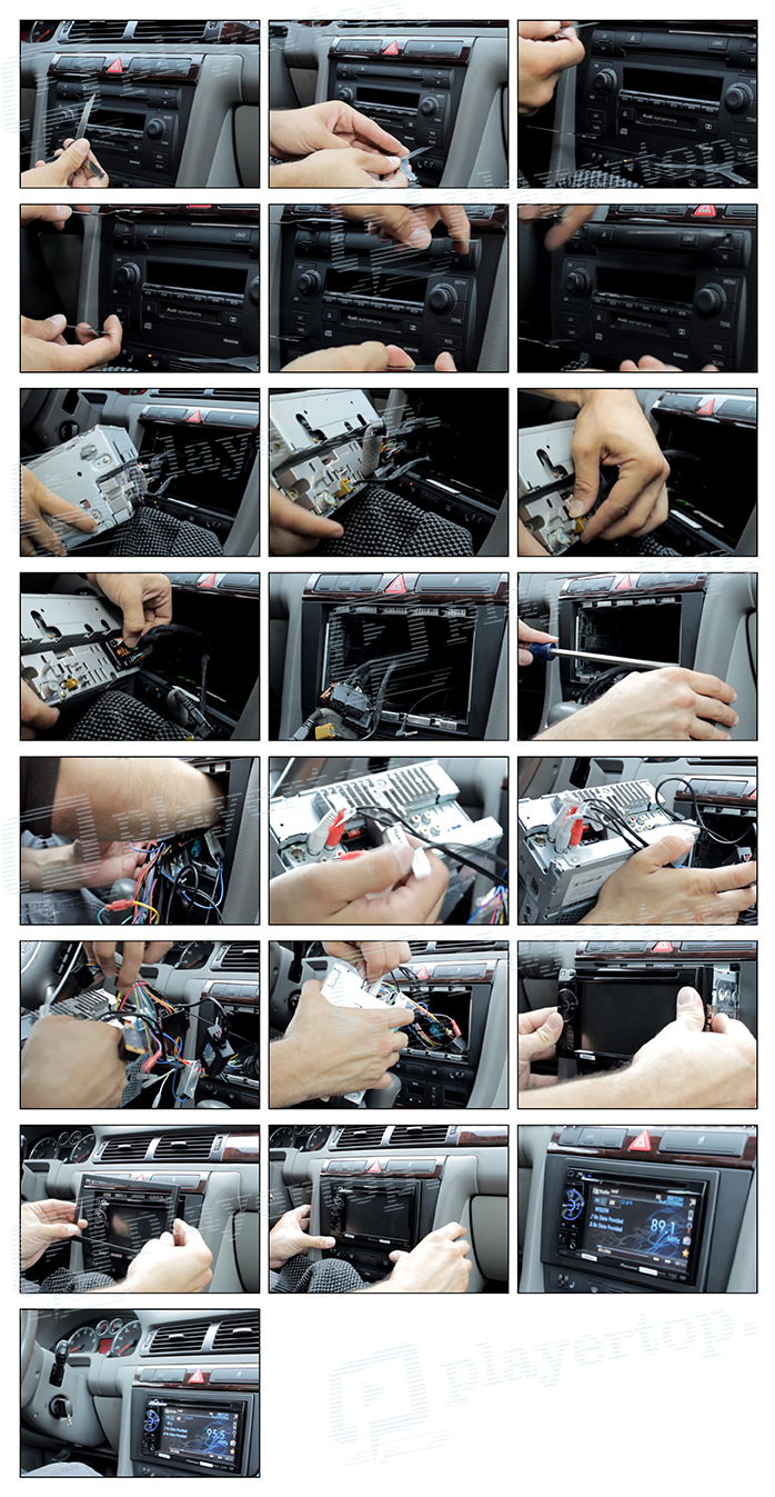 montage autoradio Audi A6 2002 2005